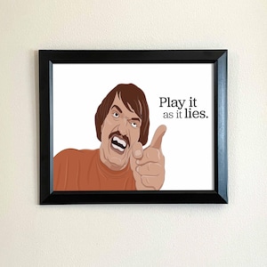 Happy Gilmore Mr. Larson "Play It As It Lies" Fine Art Print | Original Illustration | Fan Art | Richard Kiel