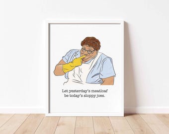 Chris Farley Lunch Lady Land Art Print | Original Illustration | Multiples Sizes | Saturday Night Live | 90s SNL Fan Art