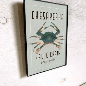 Chesapeake Blue Crab Art Print - Vintage Nautical Wall Decor - Multiple / Custom Sizes image 6