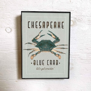 Chesapeake Blue Crab Art Print - Vintage Nautical Wall Decor - Multiple / Custom Sizes image 5