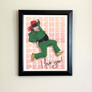 Jack Black Bowser Fine Art Print | Peaches Song | Original Illustration | Fan Art | Super Mario Bros | Bowser Poster | Funny Gift | Retro