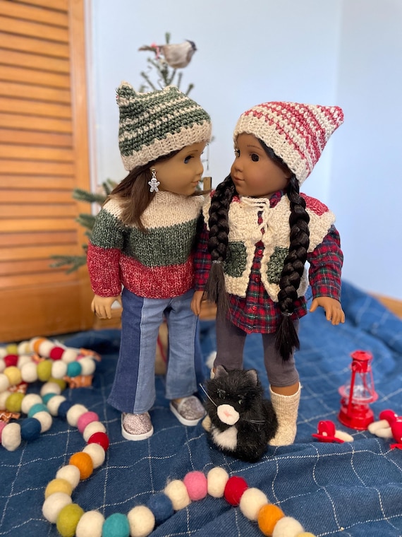 18 Inch Doll Crochet Christmas Vest || Red, Green and Cream Granny