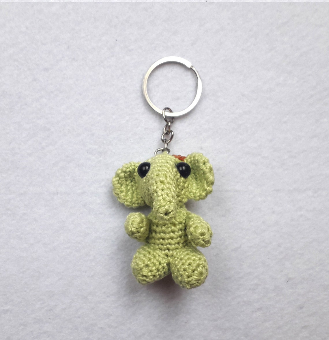 Little crochet elephant keychain Etsy