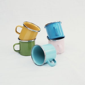 Solid Colourful Enamel Espresso Mugs - Made in Bali.