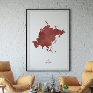 Asia Aquarel Print - kunst aan de muur, digitale download, handgeschilderd,