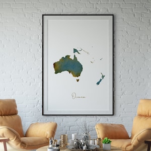 Oceania Watercolor Print - art mural, téléchargement numérique, peint à la main, œuvre d’art