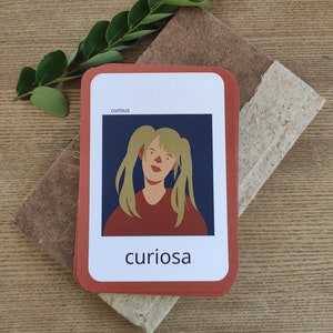 Flashcards d’émotion espagnoles | Téléchargement numérique, langue, vocabulaire, fournitures scolaires, apprentissage, Montessori
