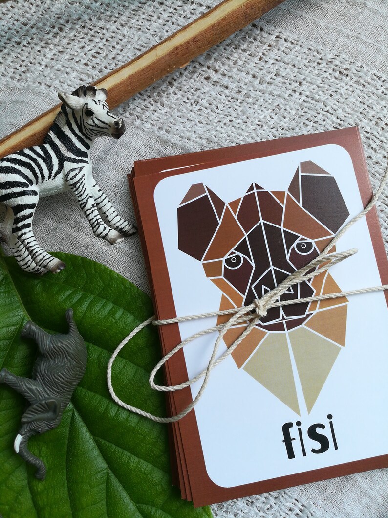 Swahili Animal Flashcards Digital Download Africa Animals Etsy