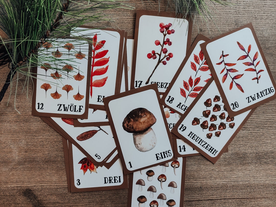 German Numbers Flashcards 120 Etsy