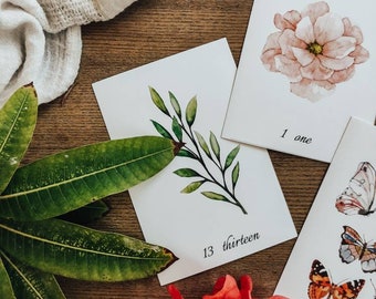 Floral Garden Numbers | Digital Download, flashcards, Montessori, preschool, counting, homeschool resources