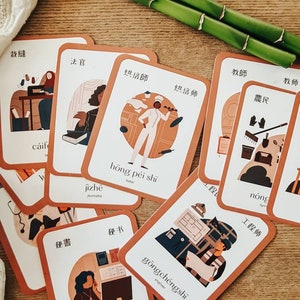 Mandarin Berufe Digital Download, traditionell, vereinfacht, Pinyin, Lernkartei Bild 2