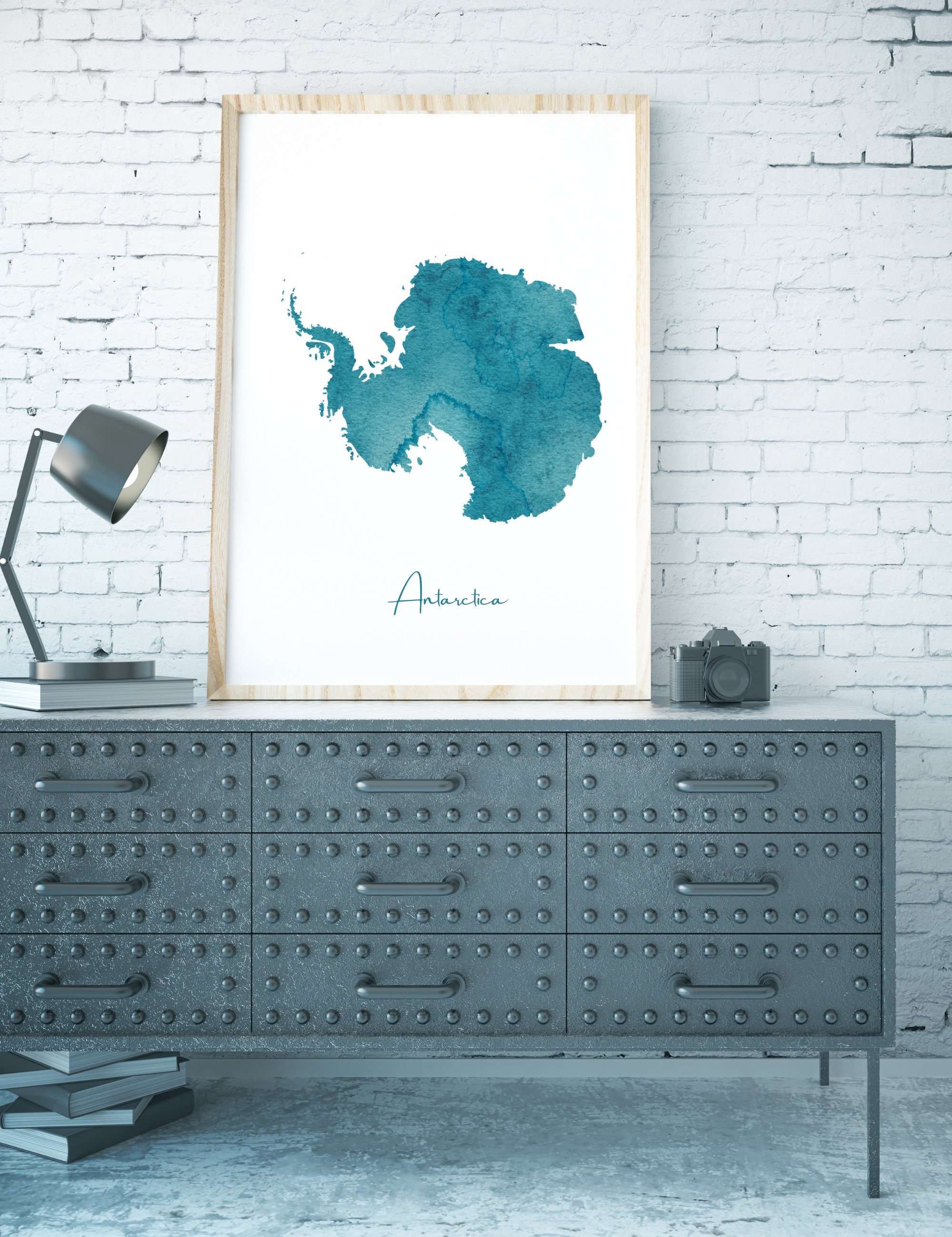 Antarctica Watercolor Print - wall art, digital download, hand painted, artwork