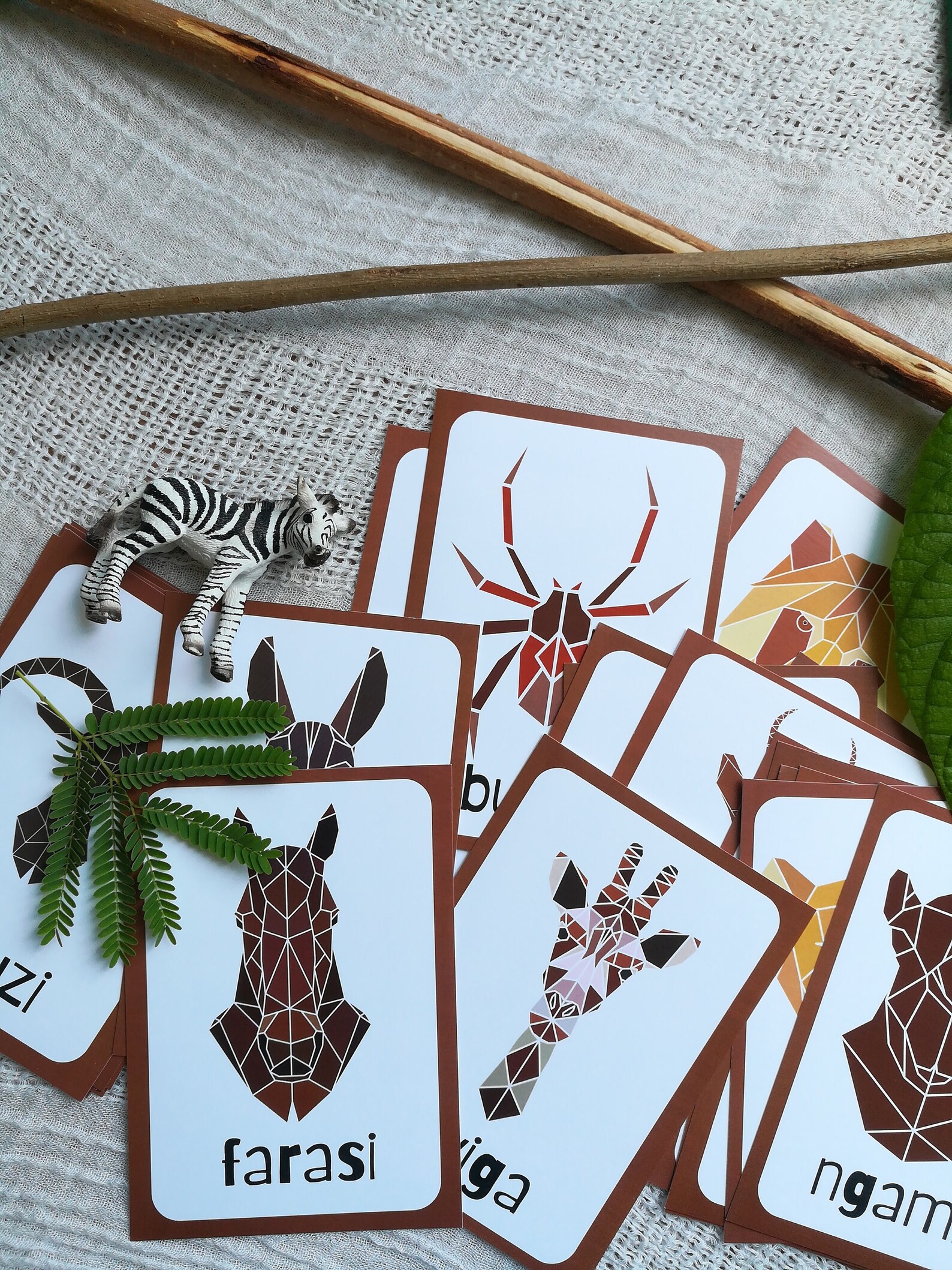 Swahili Animal Flashcards Digital Download Africa Animals Etsy