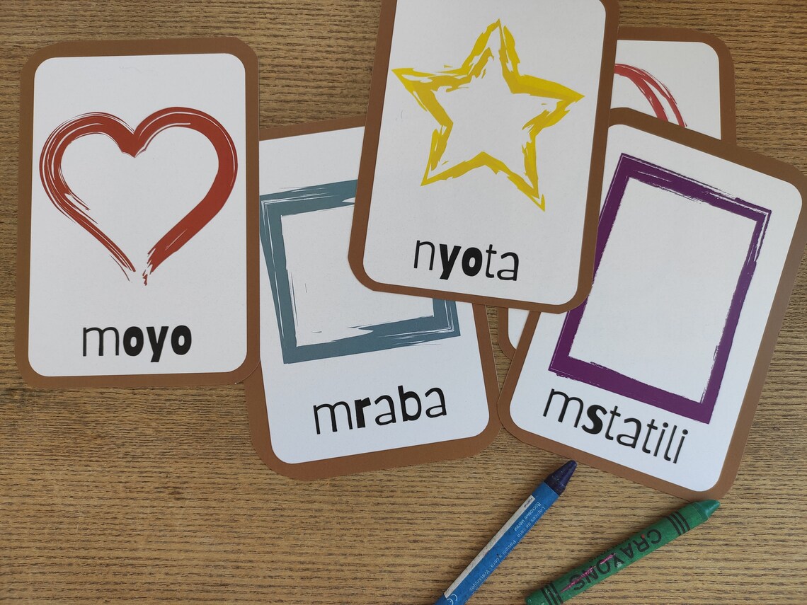 Buy Swahili Colors and Shapes Flashcards Digital Download Online in