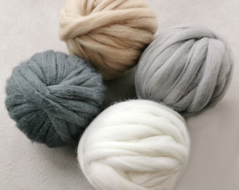 Pure merino wool from the EU * 25-28 micron, approx. 2 cm wide* combing *chunky wool *thick wool* felting wool* coarse knit *XXL wool