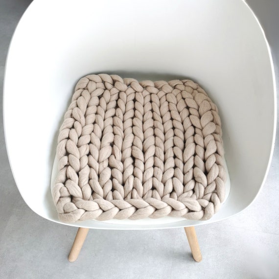 Wool Seat Cushion with Removable Cover
