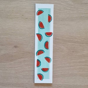 Hand Painted Bookmarks Gouache Bookmark, Strawberry Gifts, Watermelon Gift, Fruit Accessories, Gifts For Book Lovers, Handmade Book Gift image 6