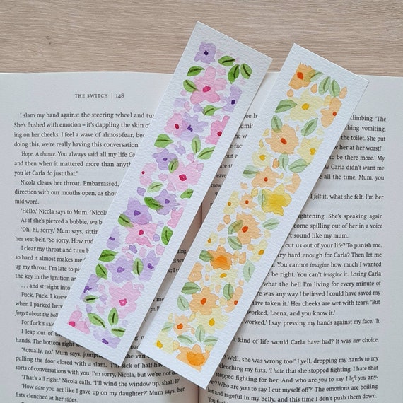 Hand-Painted Aesthetic Acrylic Bookmarks - Set of 5, Unique Collectible Art  New