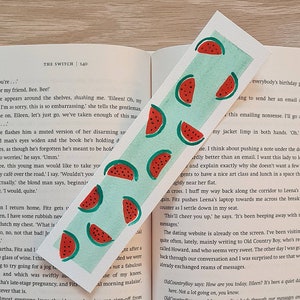 Hand Painted Bookmarks Gouache Bookmark, Strawberry Gifts, Watermelon Gift, Fruit Accessories, Gifts For Book Lovers, Handmade Book Gift Watermelon