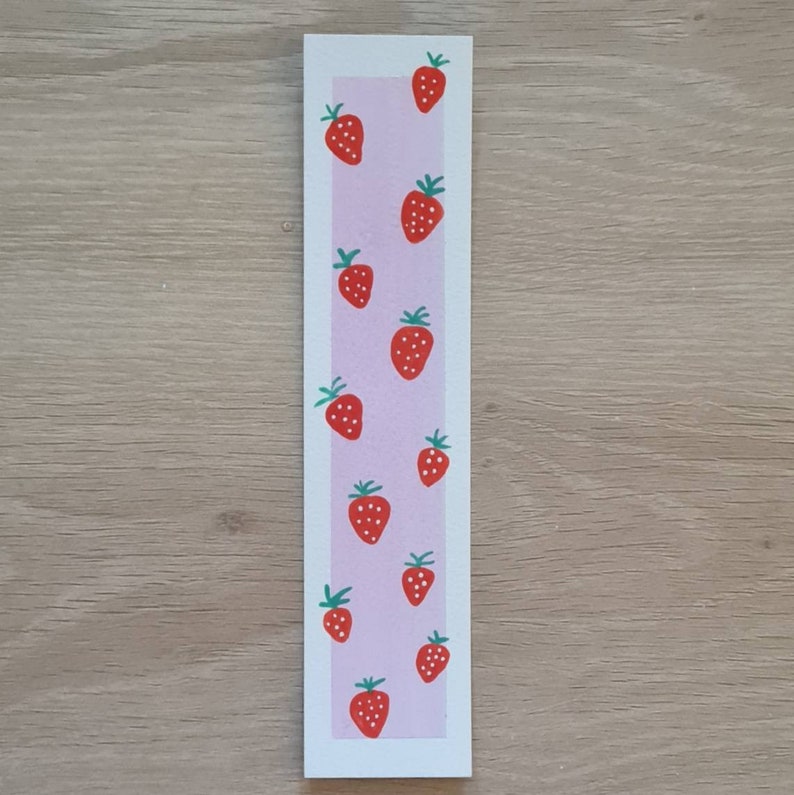 Hand Painted Bookmarks Gouache Bookmark, Strawberry Gifts, Watermelon Gift, Fruit Accessories, Gifts For Book Lovers, Handmade Book Gift image 5