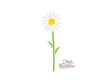 Daisy Flower, PNG, Digital Download, Minimalist, Spring, Cute, Artwork, Print, White, Green