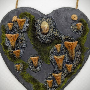 Hangable Mushroom Art - Hangable Mushroom Plaque - Fairy Core Gift - Fantasy Clay Art - Mycology Gift - Mushroom Ornament - Gift For Her