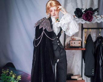 1/3 75cm 70cm preorder retro cloak+ shirt+ waistcoat clothes set sid soom BJD sd16 vampire