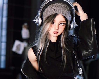 1/3 in stock headphone earphone silver 1/3 75cm BJD cyberpunk
