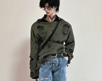 1/4 70cm ID75 75cm sweater in stock distressed hole knitted top BJD