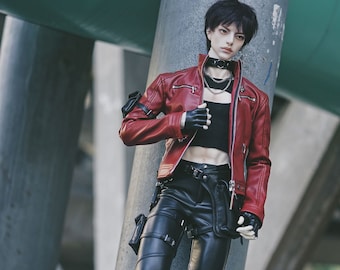 BJD HID ID75 SD17 preorder faux leather jacket/ PU slim pants/ tank top 73cm Loongsoul