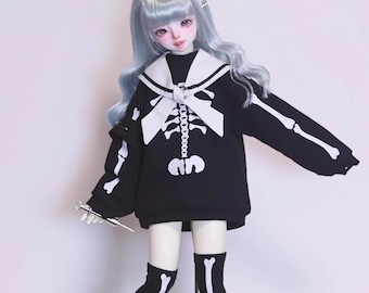 BJD 1/4 1/6 in stock skull clothes set jumper+ socks msd yosd