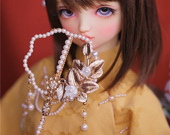BJD 1/3 holding fan preorder golden metal doll photography accessories