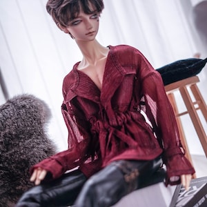 1/4 70cm ID75 customized chiffon outfits translucent top BJD SD17 1/3 preorder