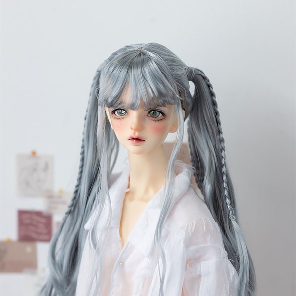 BJD 1/3 1/4 1/6 wigs preorder braided hair blue pink black blonde