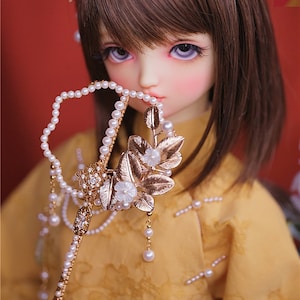 BJD 1/3 holding fan preorder golden metal doll photography accessories