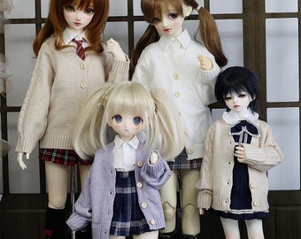 BJD 1/3 1/4 in stock knitted cardigan JK uniform school sweater DD SD10 msd SDgr