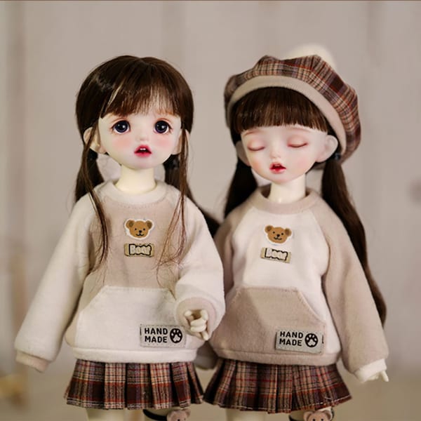 BJD 1/6 in stock teddy bear jumper skirt sets yosd imda doll