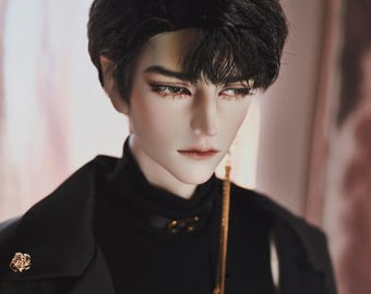 1/3 wigs preorder curly glued crafted black blonde brown white short hair bjd