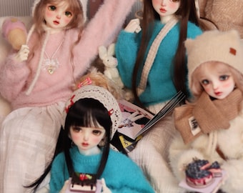 1/3 in stock fluffy crew neck sweater winter clothes bjd sd16 impl girls outfit dds
