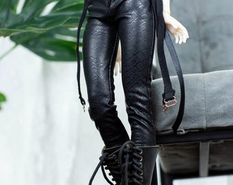 1/4 1/3 ID75 customized slim python pattern PU leather pants trousers 70cm msd dd BJD HID