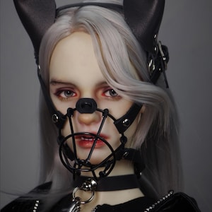 1/4 1/3 preorder leash/ choker doggy ears dog muzzle SM play unisex leather BJD photography accessories