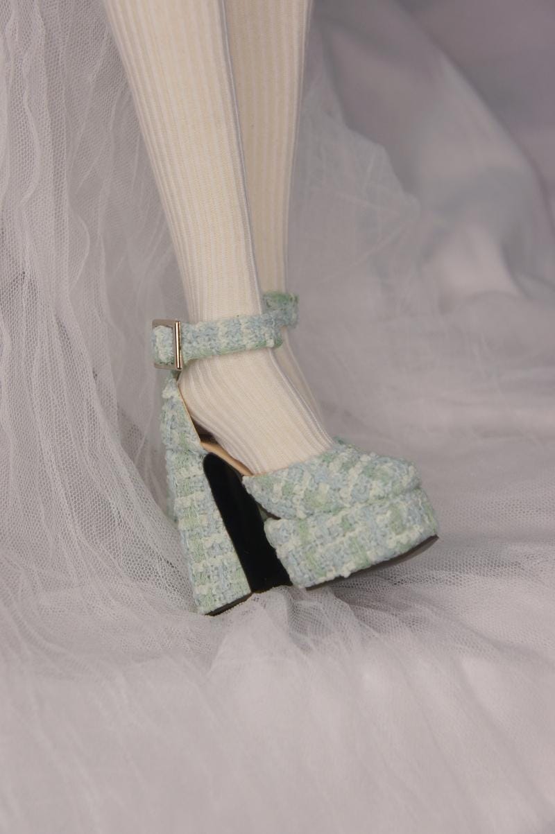 Proudoll 1/3 BJD Doll Clothes Set - Handcrafted Brown Floral Dress Outfit With Accessories