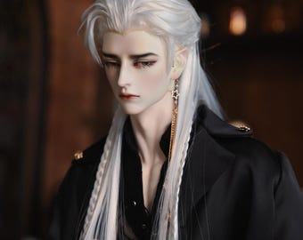 1/3 wigs preorder braided glued crafted black red wine white long hair bjd