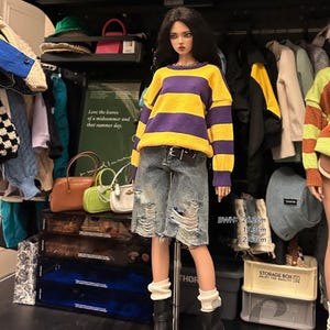 1/3 auf Lager gestreiften locker über Drop Schulter casual outfits BJD sng sid migi63