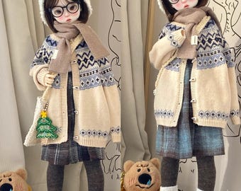 1/4 preorder cardigan turtleneck shirt checked skirt cargo pants BJD msd