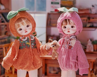 BJD 1/6 clothes sets preorder knitted pink orange