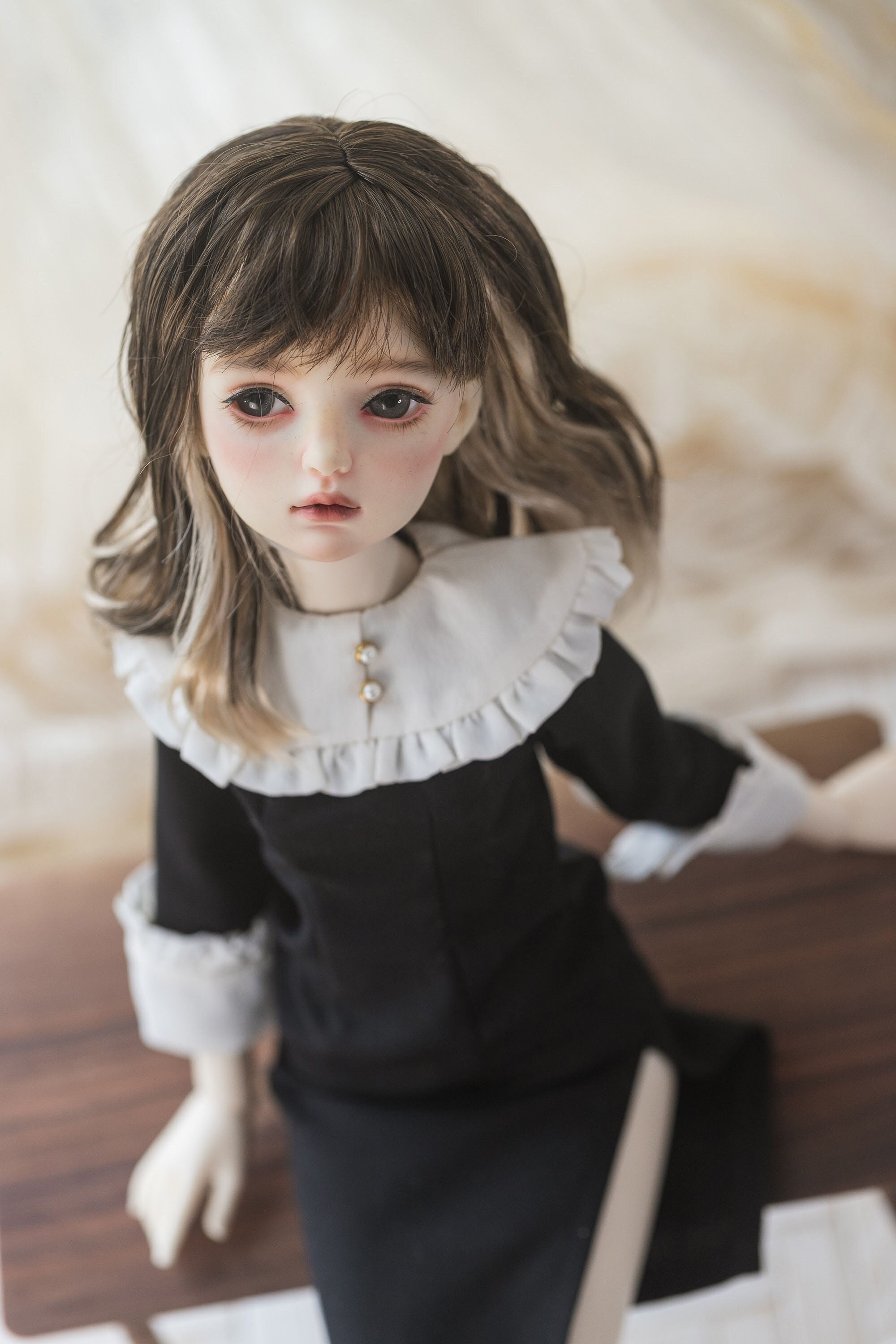 BJD 1/3 1/4 1/6 ウィッグ在庫あり カーリーミックス ブラウンブロンド