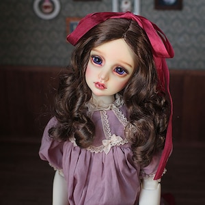 BJD  1/3 1/4 1/6 wigs in stock imitation mohair curly brown black red golden