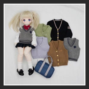 BJD 1/3 1/6 1/4 ID75 68cm JK uniform school sweater knitted vest DD SD10