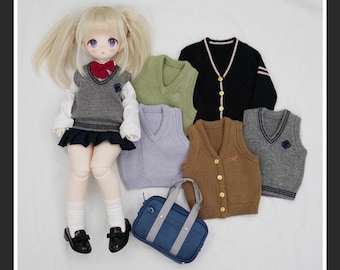 BJD 1/3 1/6 1/4 ID75 68cm JK uniform school sweater knitted vest DD SD10